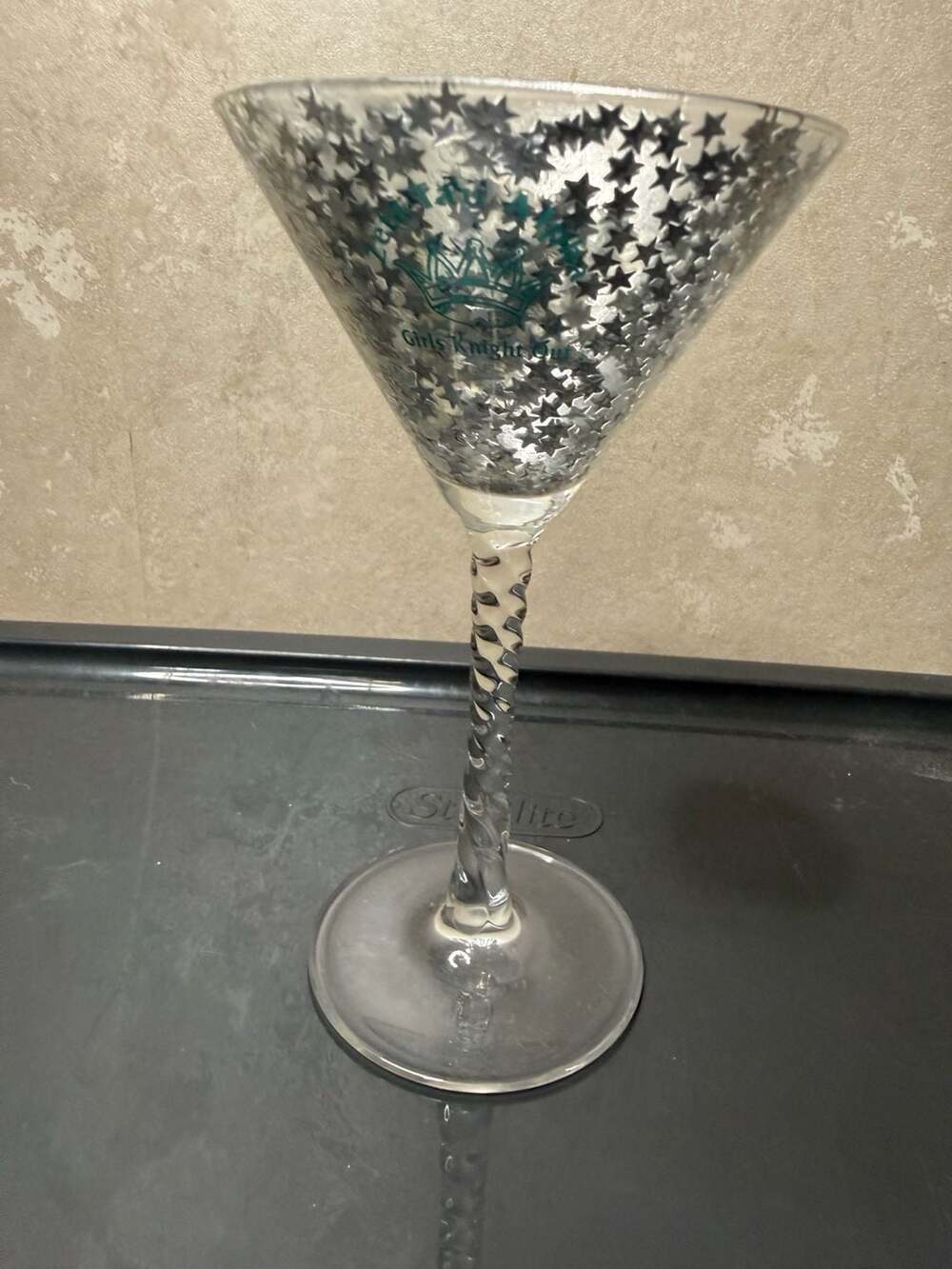 Zeta Tau Alpha Girls Night Out Martini Glass Candle Star Confetti